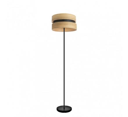 Pie Salon Colet 1xe27 Negro/madera Clara 160x40x40 Cm