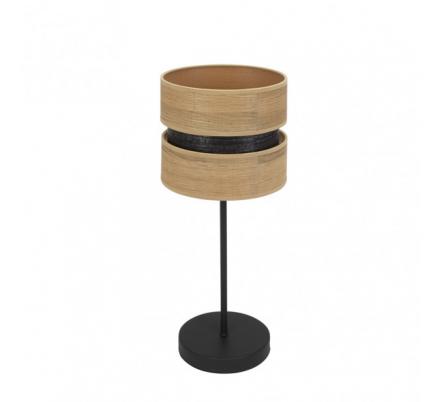 Sobremesa Colet 1xe14 Negro/madera Clara 43x18x18 Cm