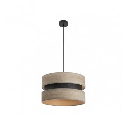 Colgante Colet 1xe27 Negro/madera Gris Regx40x40 Cm