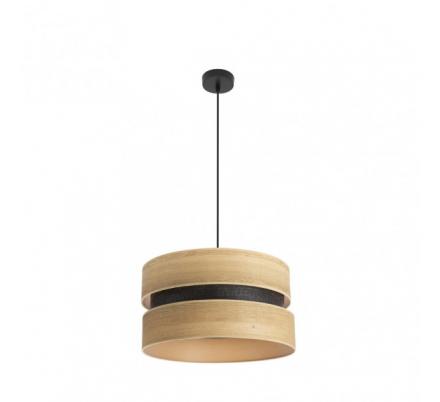 Colgante Colet 1xe27 Negro/madera Clara Regx40x40 Cm