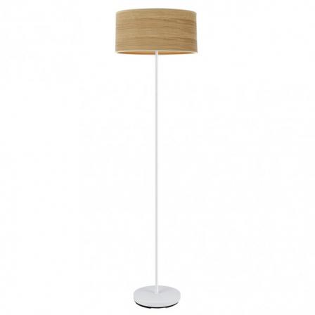 Pie Salon Jerte 1xe27  Blanco/madera Clara 165x40x40 Cm