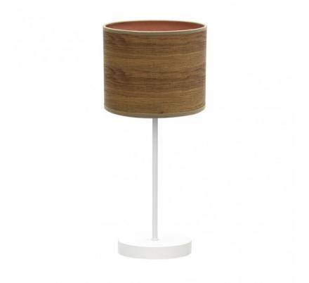 Sobremesa Jerte 1xe14  Blanco/madera Oscura 42x17x17 Cm