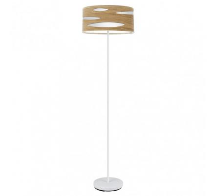 Pie Salon Odra 1xe27 Blanco/madera Clara 165x40x40 Cm