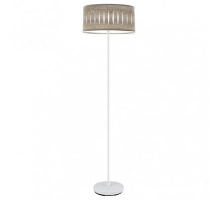 Pie Salon Piron 1xe27 Blanco/madera Gris 165x40x40 Cm