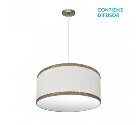 Colgante Soprano 2xe27 Cuero/beis Regx50x50 Cm