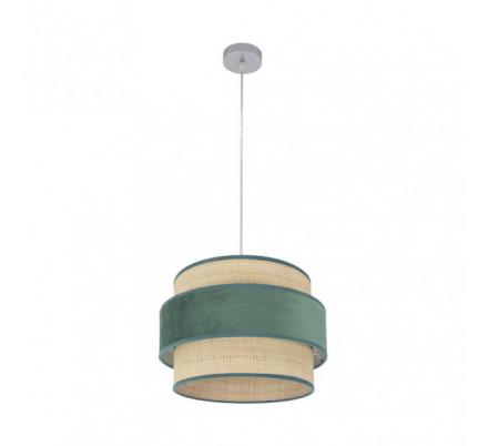 Colgante Reyes 1xe27 Cromo/natural-verde Regx40x40 Cm
