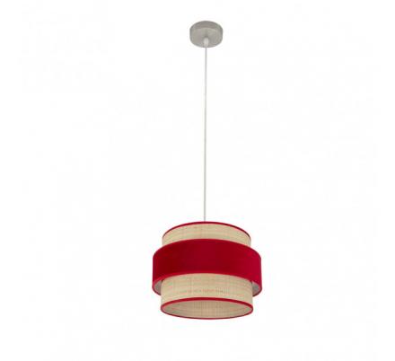 Colgante Reyes 1xe27 Niquel/natural-rojo Regx30x30 Cm