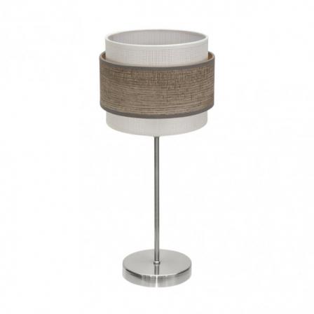 Sobremesa Myriam 1xe14 Niquel/Madera Gris 47x18x18 cm
