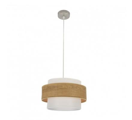 Colgante Myriam 1xe27 Niquel/madera Clara Regx40x40 Cm