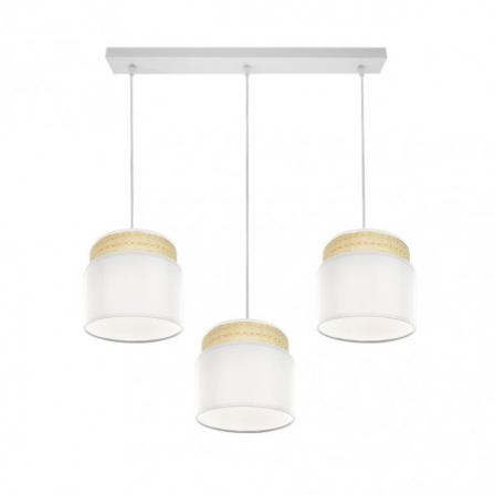 Regleta Kandy 3xe27 Natural/blanco Regx68x19 Cm