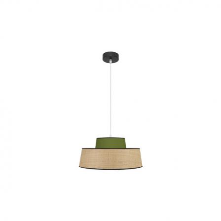Colgante Jia 1xe27 Natural/verde Regx40x40 cm