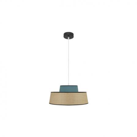 Colgante Jia 1xe27 Natural/turquesa Regx40x40 cm