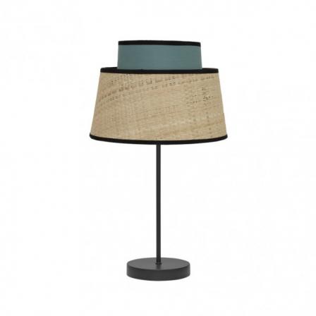 Sobremesa Jia 1xe14 Natural/turquesa 40x20x20 Cm