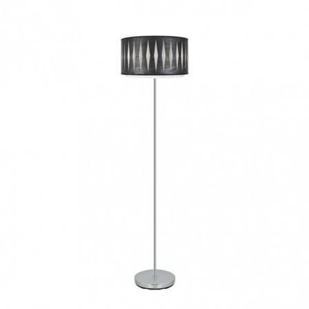 Pie Salon Alexandra 1xe27 Cromo/madera Negra 162x40x40 Cm