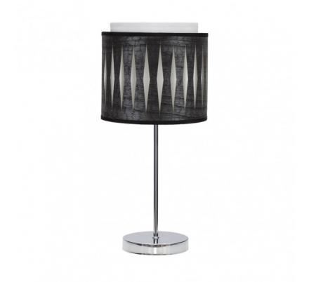 Sobremesa Alexandra 1xe14 Cromo/madera Negra 42x17x17 Cm