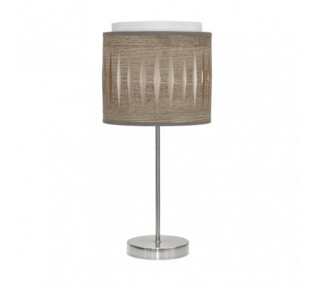 Sobremesa Alexandra 1xe14 Niquel/madera Gris 42x17x17 Cm