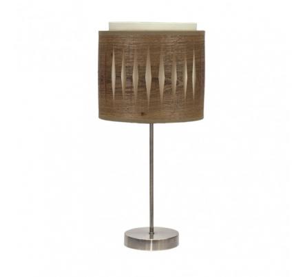 Sobremesa Alexandra 1xe14 Cuero/madera Oscura 42x17x17 Cm