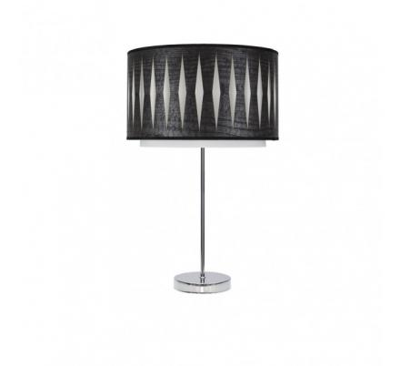 Sobremesa Alto Alexandra 1xe27 Cromo/madera Negra 61x30x30 Cm