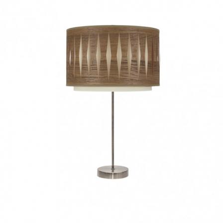 Sobremesa Alto Alexandra 1xe27 Cuero/madera Oscura 61x30x30 Cm