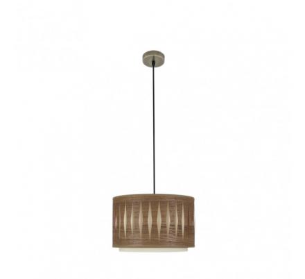 Colgante Alexandra 1xe27 Cuero/madera Oscura Regx30x30 cm