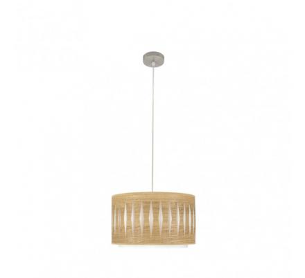 Colgante Alexandra 1xe27 Niquel/madera Clara Regx30x30 cm
