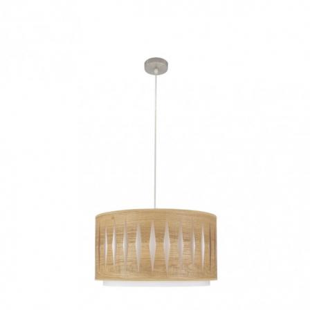 Colgante Alexandra 1xe27 Niquel/madera Clara Regx40x40 cm