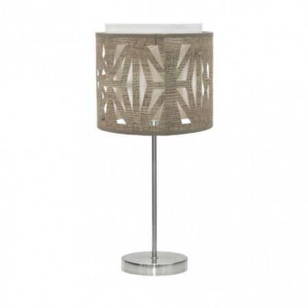 Sobremesa Katerina 1xe14 Niquel/madera Gris 42x17x17 Cm