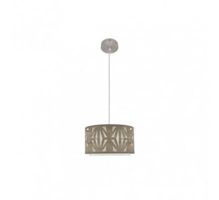 Colgante Katerina 1xe27 Niquel/madera Gris Regx30x30 cm