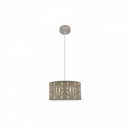 Colgante Katerina 1xe27 Niquel/madera Gris Regx30x30 cm