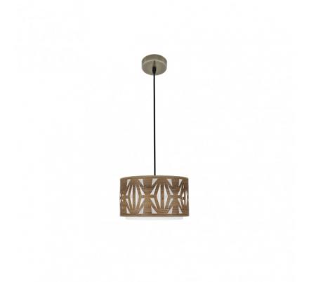 Colgante Katerina 1xe27 Cuero/madera Oscura Regx30x30 cm