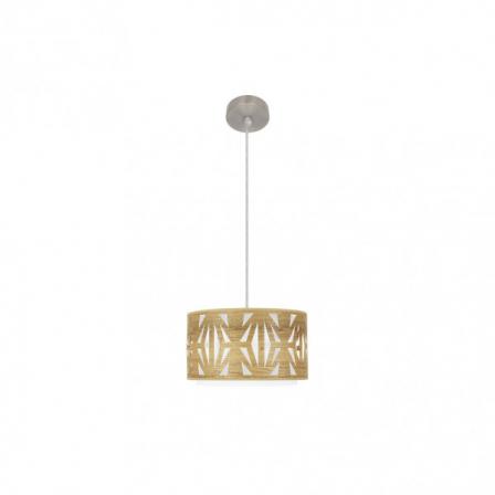 Colgante Katerina 1xe27 Niquel/madera Clara Regx30x30 cm