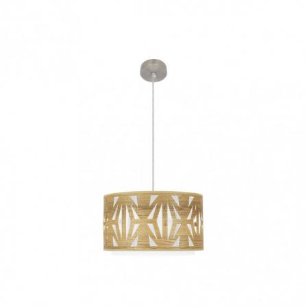 Colgante Katerina 1xe27 Niquel/madera Clara Regx40x40 cm