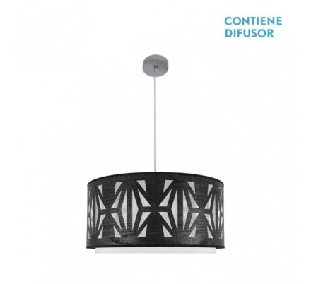 Colgante Katerina 3xe27 Cromo/madera Negra Regx60x60 cm