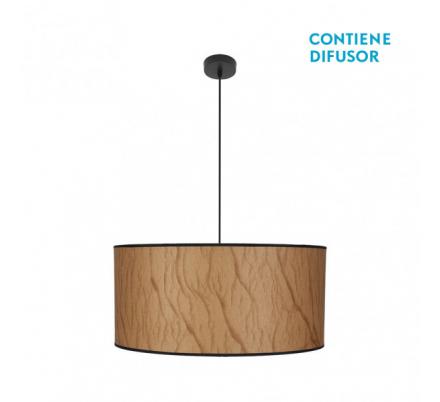 Colgante Papiro 3xe27 Pergamino/negro Regx60x60 cm