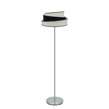 Pie Salon Hara 1xe27 Cromo/blanco-negro 162x40x40 Cm