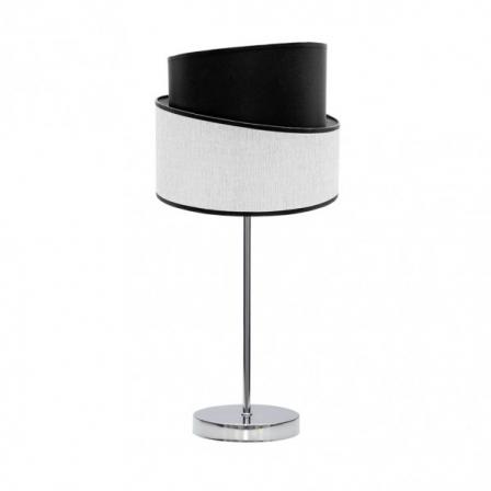 Sobremesa Hara 1xe14 Cromo/blanco-negro 45x18x18 Cm