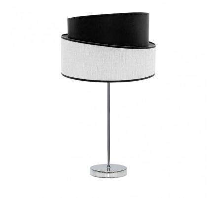 Sobremesa Alto Hara 1xe27 Cromo/blanco-negro 66x35x35 Cm