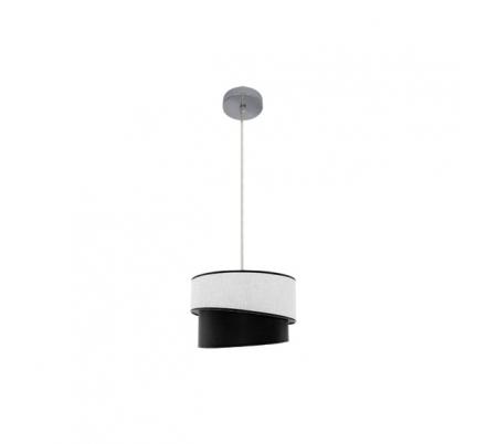Colgante Hara 1xe27 Cromo/blanco-negro Regx35x35 Cm