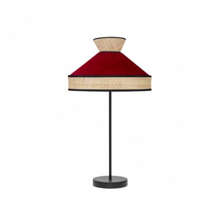 Sobremesa Alto Fabrizio 1xe27 Natural/rojo 61x30x30 Cm