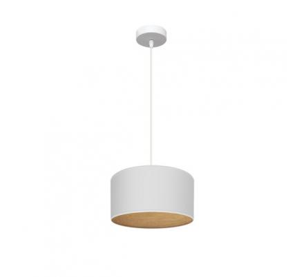 Colgante Tania 1xe27 Blanco/blanco-madera Clara Regx30x30 Cm