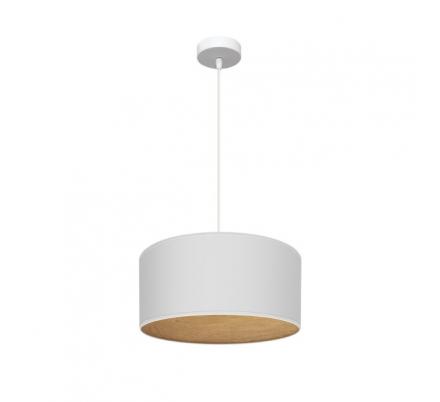 Colgante Tania 1xe27 Blanco/blanco-madera Clara Regx40x40 Cm