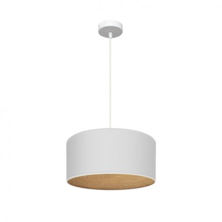 Colgante Tania 1xe27 Blanco/blanco-madera Clara Regx40x40 Cm