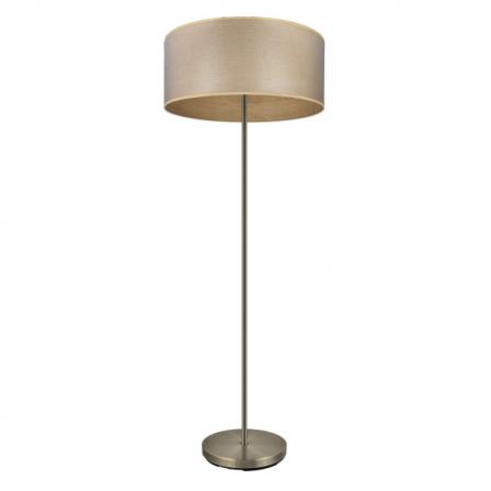 Pie Salon Tania 1xe27 Cuero/madera Clara 162x40x40 Cm