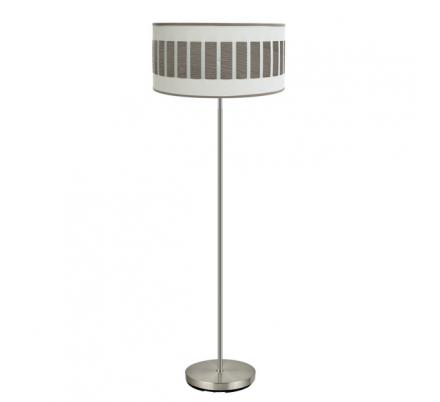 Pie Salon Ivanna 1xe27 Niquel/blanco-madera Gris 163x40x40 Cm
