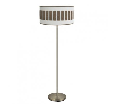 Pie Salon Ivanna 1xe27 Cuero/blanco-madera Oscura 163x40x40 Cm