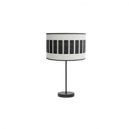 Sobremesa Alto Ivanna 1xe27 Negro/blanco-madera Negra 62x30x30 Cm