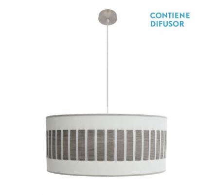 Colgante Ivanna 3xe27 Niquel/blanco-madera Gris Regx60x60 Cm