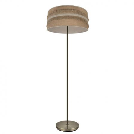 Pie Salon Natalia 1xe27 Cuero/saco-beis 164x40x40 Cm