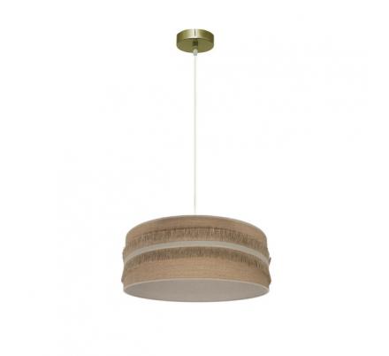 Colgante Natalia 1xe27 Cuero/saco-beis Regx40x40cm