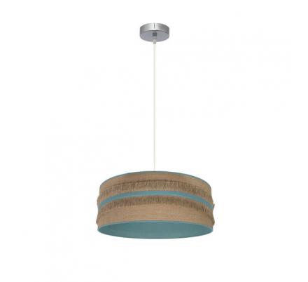 Colgante Natalia 1xe27 Niquel/saco-turquesa Regx40x40 Cm